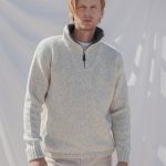 Mens Black Wool 1/4 Zip Sweater: Nordic Style Jumper - Image 7