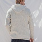 Sustainable Wool Hand Knit Jumper for Men, Hooded Wool Sweater Man, Warm Autumn Sweater with Zip, Handcrafter Organic sweater,  / TEO - Image 6