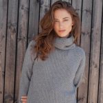 Casual Turtleneck Sweater in Warm Knit Fabric, Cozy Honeycomb pullover top, Chunky Knit Pullover, Cold Weather Sustainable Fashion/ BEATRICE - Image 6