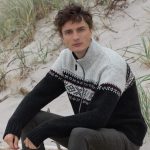 Warm norwegian wool zipped sweater, Men's winter wool knitwear, Scandinavian woolen man sweater, Nordic style hand knitted sweater VINDU - Image 3