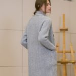 Organic Merino Wool Cashmere Cardigan: Beige Knit Coat with Pockets, Long Open Front Jacket, Organic Merino Wool Knit Cardigan / RIVER - Image 7