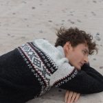 Warm norwegian wool zipped sweater, Men's winter wool knitwear, Scandinavian woolen man sweater, Nordic style hand knitted sweater VINDU