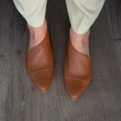 Leather Women Loafers, Pointed Toe Flats, Leather Slippers, Women Shoes, Leather Mules