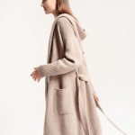 Cozy Long Wool Cardigan with Hoodie and Belt Closure, Super Long Women Cardigan With Hoodie, Long Knitted Jacket with Belt / IEVA - Image 8