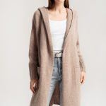 Cozy Long Wool Cardigan with Hoodie and Belt Closure, Super Long Women Cardigan With Hoodie, Long Knitted Jacket with Belt / IEVA - Image 7