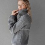 Casual Turtleneck Sweater in Warm Knit Fabric, Cozy Honeycomb pullover top, Chunky Knit Pullover, Cold Weather Sustainable Fashion/ BEATRICE - Image 4