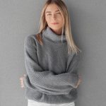 Casual Turtleneck Sweater in Warm Knit Fabric, Cozy Honeycomb pullover top, Chunky Knit Pullover, Cold Weather Sustainable Fashion/ BEATRICE