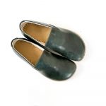 Mens Leather Barefoot Shoes: Grounding Moccasins, Wide Toe Box - Bottle Green - Image 8