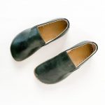 Mens Leather Barefoot Shoes: Grounding Moccasins, Wide Toe Box - Bottle Green - Image 6