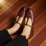 Retro Woman Mary Jane Shoes,Burgundy Mary Janes,Ballet Flats,T-bar Shoes,Mary Jane,Classic Style Shoes