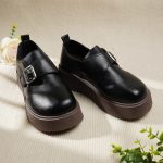 Handmade Black Leather Shoes for Women | Slip-On Flats with Soft Cowhide | Comfortable Casual Shoes - Image 2