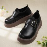 Handmade Black Leather Shoes for Women | Slip-On Flats with Soft Cowhide | Comfortable Casual Shoes - Image 3