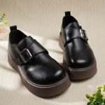 Handmade Black Leather Shoes for Women | Slip-On Flats with Soft Cowhide | Comfortable Casual Shoes