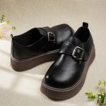 Handmade Black Leather Shoes for Women | Slip-On Flats with Soft Cowhide | Comfortable Casual Shoes - Image 4