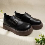 Handmade Black Leather Shoes for Women | Slip-On Flats with Soft Cowhide | Comfortable Casual Shoes - Image 8