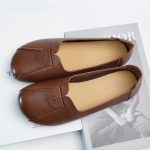Handmade Brown Leather Flats for Women | Genuine Leather Slip On Comfort Shoes | Soft Sole Wide Fit Everyday Casual Walking Gift for Her - Image 2