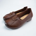 Handmade Brown Leather Flats for Women | Genuine Leather Slip On Comfort Shoes | Soft Sole Wide Fit Everyday Casual Walking Gift for Her - Image 5