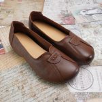 Handmade Brown Leather Flats for Women | Genuine Leather Slip On Comfort Shoes | Soft Sole Wide Fit Everyday Casual Walking Gift for Her - Image 6