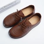 Handmade Brown Leather Oxford Flats for Women | Genuine Leather Lace Up Comfort Shoes - Image 2