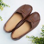 Handmade Brown Leather Flats for Women | Genuine Leather Slip On Comfort Shoes | Soft Sole Wide Fit Everyday Casual Walking Gift for Her - Image 4