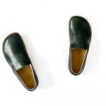 Mens Leather Barefoot Shoes: Grounding Moccasins, Wide Toe Box - Bottle Green - Image 11