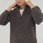 Chunky Knit Half Zip Sweater for Men | Wool Blend Pullover | Minimalist Winter Knit Jumper | Cozy Casual Knitwear Gift for Him / ROCK - Image 20