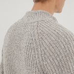 Chunky Knit Half Zip Sweater for Men | Wool Blend Pullover | Minimalist Winter Knit Jumper | Cozy Casual Knitwear Gift for Him / ROCK - Image 4