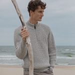 Chunky Knit Half Zip Sweater for Men | Wool Blend Pullover | Minimalist Winter Knit Jumper | Cozy Casual Knitwear Gift for Him / ROCK