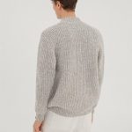Chunky Knit Half Zip Sweater for Men | Wool Blend Pullover | Minimalist Winter Knit Jumper | Cozy Casual Knitwear Gift for Him / ROCK - Image 5