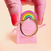 Crystal Ball Hand Eye Infinity Gold Ring - Image 2