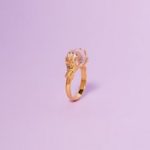 Crystal Ball Hand Eye Infinity Gold Ring