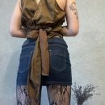 Halter Wrap Top – Chocolate Tie Neck - Image 2