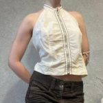 Trussardi Linen Halter Top – White - Image 3