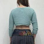 Y2K Mint Green Knit Bolero – Vintage Style Cropped Cardigan with Buttons - Image 4