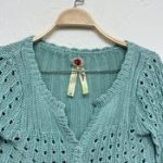 Y2K Mint Green Knit Bolero – Vintage Style Cropped Cardigan with Buttons - Image 5