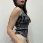 High Neck Metallic Top – Ribbed Sleeveless - Image 5