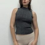 High Neck Metallic Top – Ribbed Sleeveless - Image 6