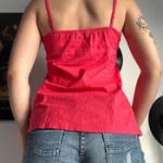 Pink Y2K Spaghetti Strap Camisole Top with Beaded Details - Image 3