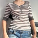 Vintage Roxy Fitted Ribbed Tee - Image 3