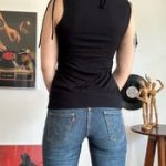Y2K Wrap Halter Top with Beaded Tie - Image 5
