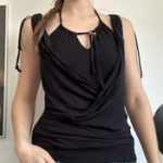 Y2K Wrap Halter Top with Beaded Tie - Image 4