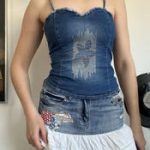 Blue Denim Corset Tank — Soft Grunge - Image 4