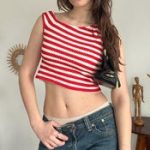 Y2K Inspired Marina Striped Crop Top - Image 3