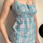 Plaid Babydoll Cami – Tie Front Y2K Top - Image 6