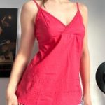 Pink Y2K Spaghetti Strap Camisole Top with Beaded Details - Image 5