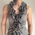 TFNC Ruffle Front Sleeveless Blouse – Striped Statement Top - Image 5