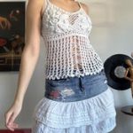 White Siren Crochet Tank – Sheer Lace Boho Top