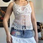 White Siren Crochet Tank – Sheer Lace Boho Top - Image 2