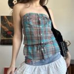 Y2K Plaid Bustier Top — Indie Thrifted Style