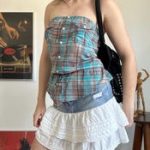 Y2K Plaid Bustier Top — Indie Thrifted Style - Image 2